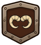 horned trait badge