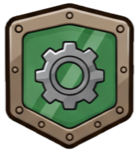 metallic trait badge